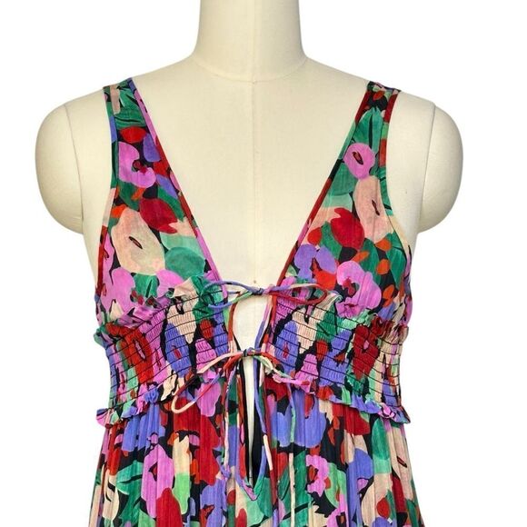 Nicholas Myla Floral Silk-Blend Tiered Maxi Dress | Size 4 - Picture 4 of 10